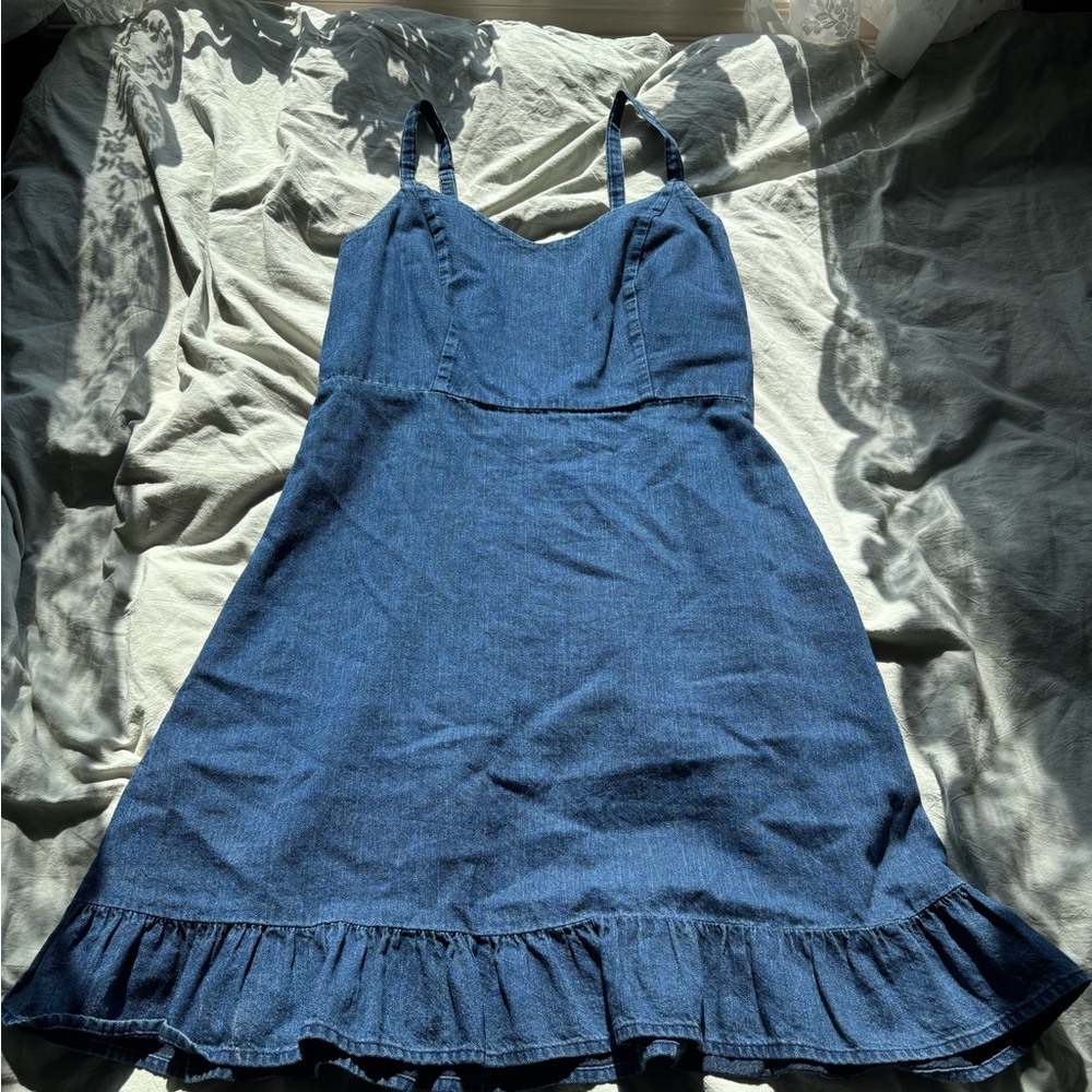Old Navy Blue Denim Mini Dress with Ruffle Hem